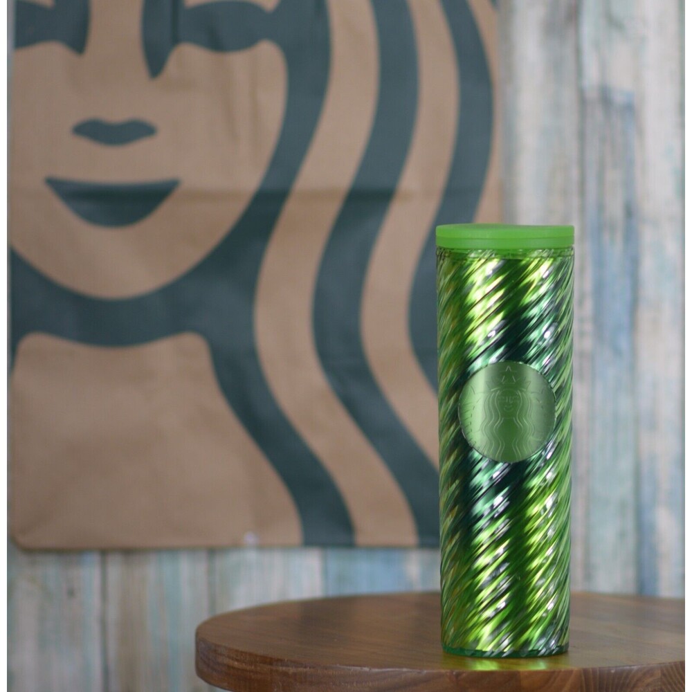 Starbucks Green Ombre Spiral Ribbon Tumbler Grande 16oz